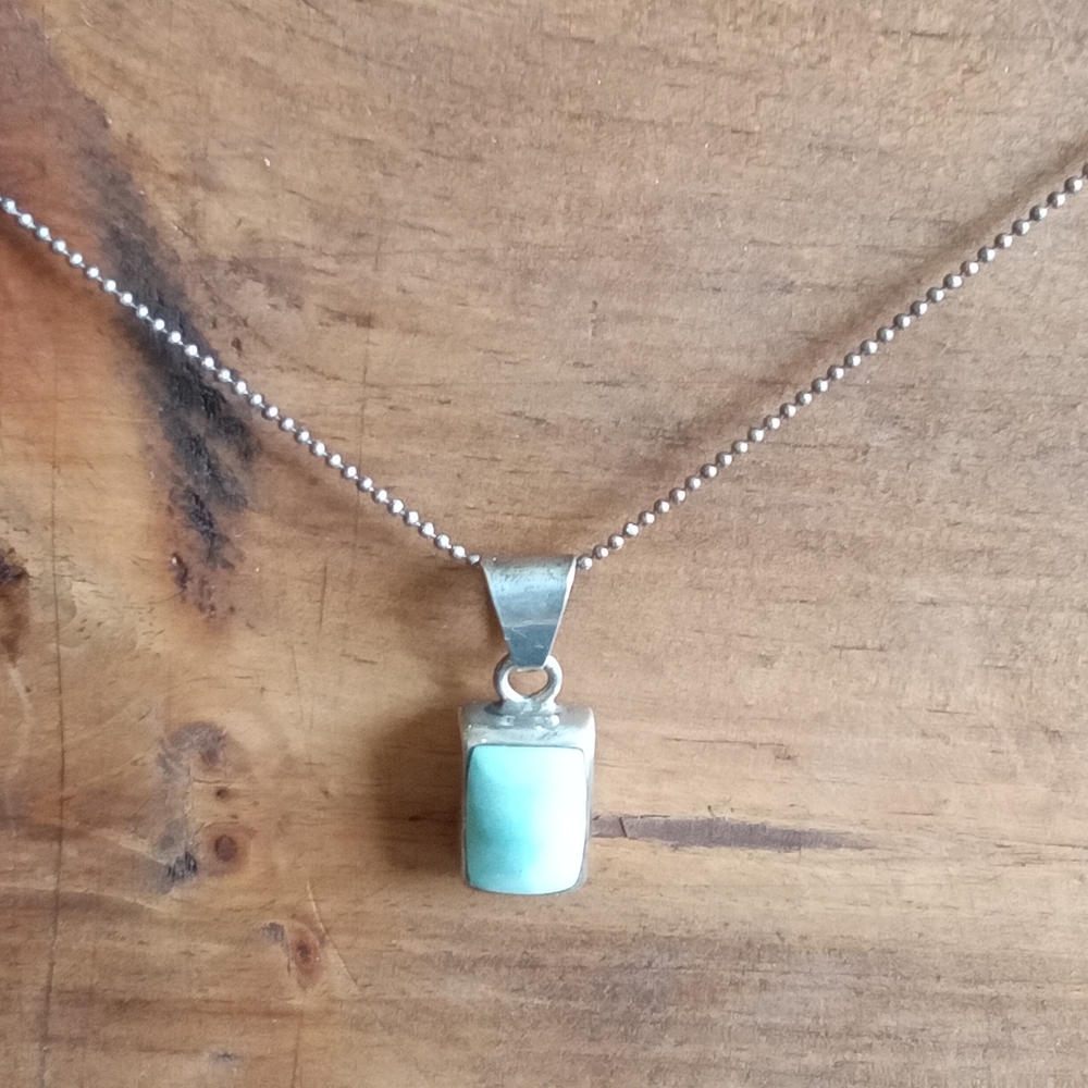 Mexico Sterling Silver Pendant Necklace with Turquoise Accent
